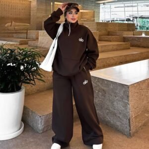 طقم رياضي اوفر سايز شتوي بربع سوستة