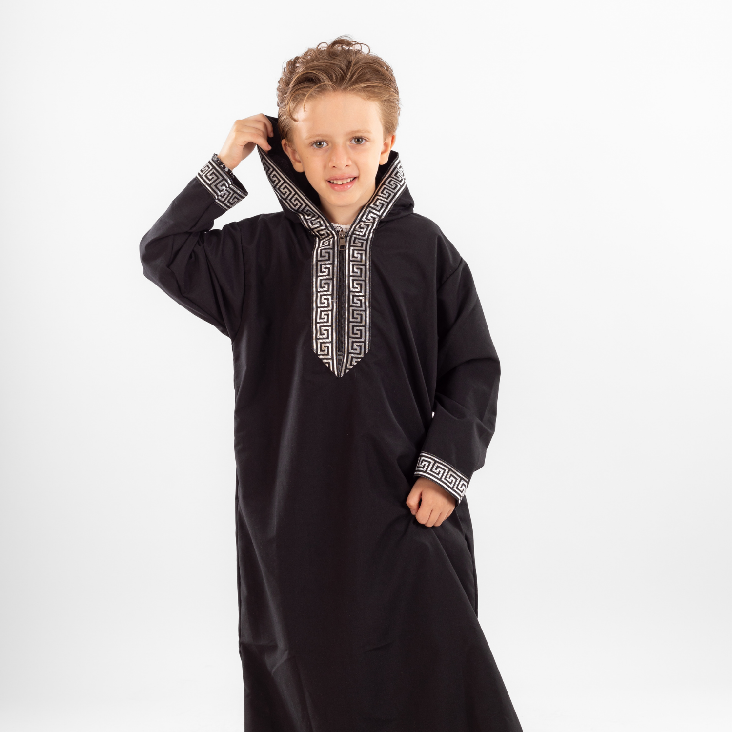 جلابية أطفال قطن بوبلين تطريز مميز